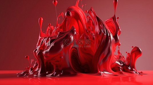 奶牛斑点背景图片_以 3d 呈现的极简主义运动红色液体背景