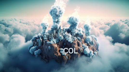 二氧化碳排放背景图片_二氧化碳排放量的 3d 渲染