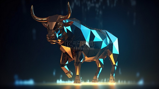 从加密货币牛市增长中获利的以太坊投资的 3D 渲染