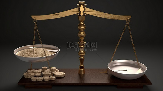 货币时间背景图片_在 3d 跷跷板上实现金钱和时间的平衡