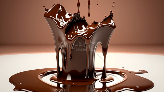 巧克力熔浆背景图片_巧克力融化丝滑背景