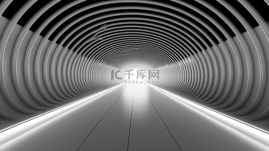 隧道的超现实大面积黑色空隙创新的 3D 可视化