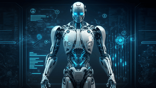 机械科幻背景图片_机器人金属质感高科技仿真机器人