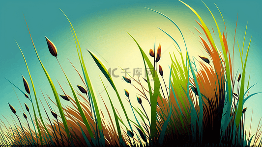 绿色小草丛背景图片_草地明亮小草
