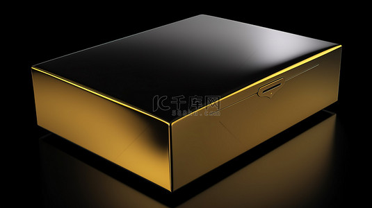 金纸背景图片_3d 渲染黑色覆盖金盒