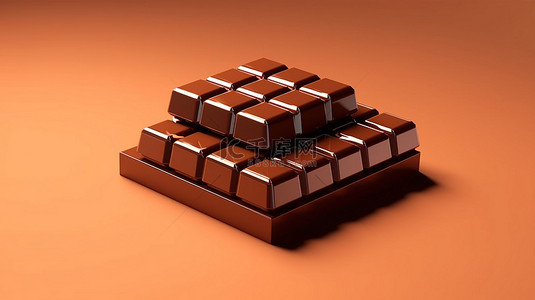 巧克力棒的现代低聚 3D 插图