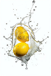 泼水柠檬背景图片_柠檬与泼水