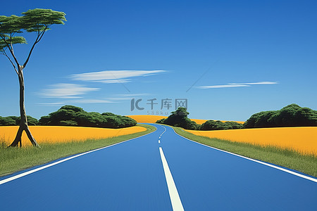道路线背景图片_国家的蓝色道路线