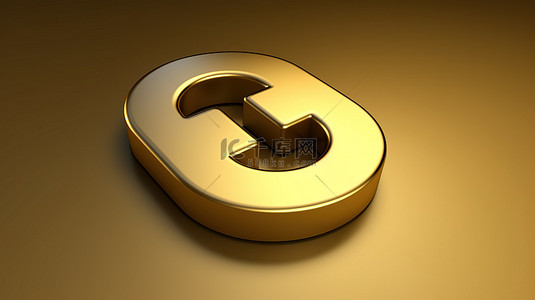 金色的链条背景图片_闪亮的链接标志设置在哑光金色背景 3D 渲染的社交媒体图标上