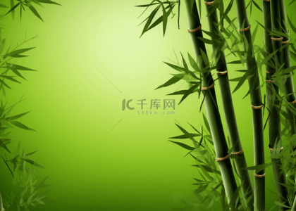 竹子树叶绿色简约背景