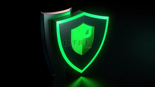 绿色包背景图片_3D 渲染批准概念复选标记符号和拒绝绿色包中的盾牌图标