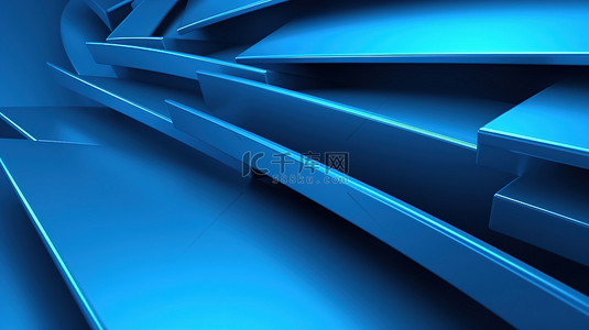 几何图案图背景图片_3d 渲染的蓝色箭头抽象背景用于演示