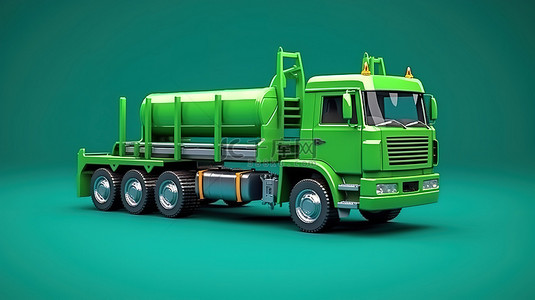 意外事故背景图片_用于运载重型机械和大型卡车的坚固绿色拖车的 3D 渲染