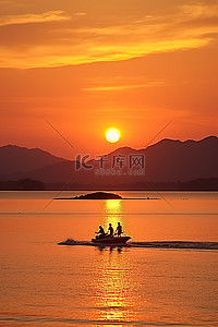 水上运动背景图片_日落花楼周边水上运动 px3232730