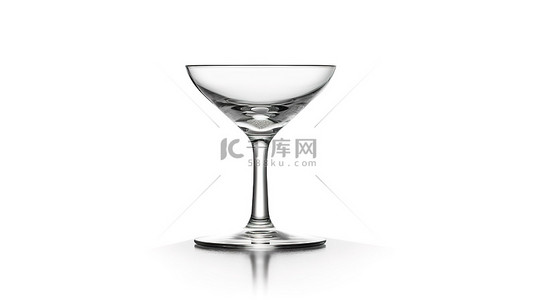 提酒背景图片_白色背景上侧视图空鸡尾酒杯的 3D 渲染
