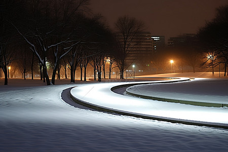日行灯图标背景图片_夜景日雪城市公园