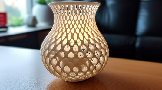 创建花瓶模型的 3D 打印机的底视图