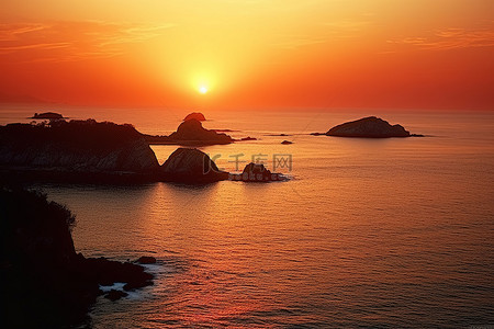 水湾背景图片_东大湾岛的日出