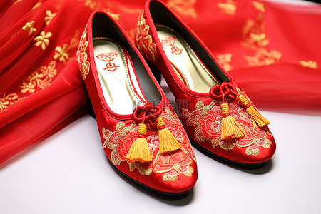 中式流苏婚鞋 女流苏婚鞋