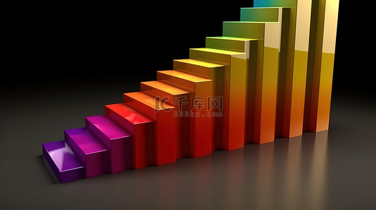 数据图统计图背景图片_数据 3D 统计图的阶梯