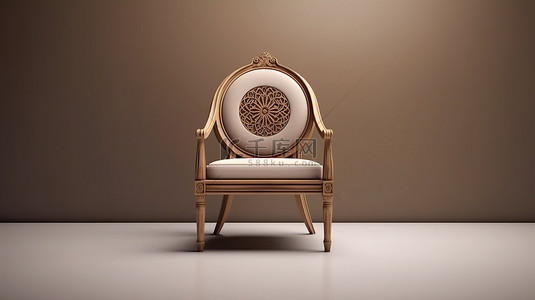 乌龟正面背景图片_优雅的正面木椅精致的3D家具渲染