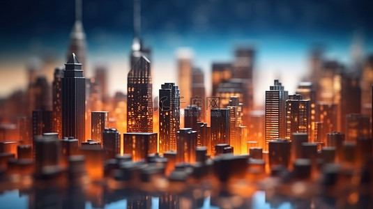 梦幻城市背景图片_梦幻城市景观背景的 3d 渲染