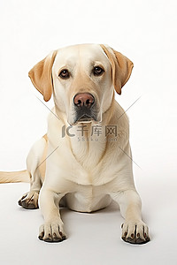 白色背景上的拉布拉多猎犬