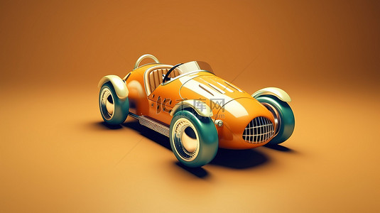 老式 Speedster 赛车的 3D 插图