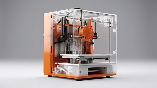 带喷嘴的独立 3D 打印机令人惊叹的 3D 渲染