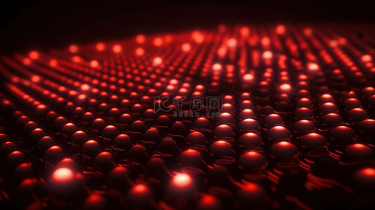 在 3d 渲染中具有模糊红色 led 纹理的抽象背景