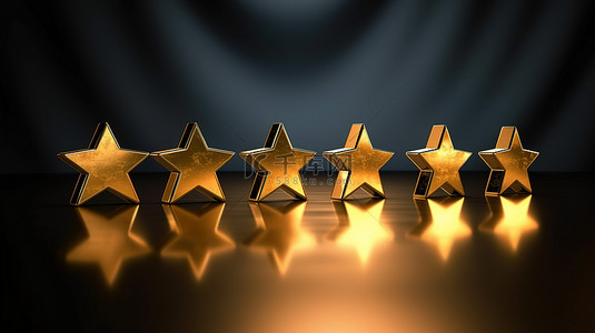 评价与反馈背景图片_3d 中的评级和评价五星级评论概念