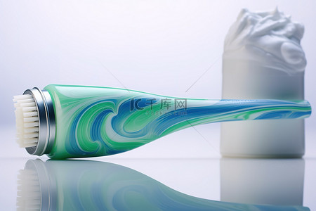 罐头mbe背景图片_有绿色罐头的牙膏牙刷
