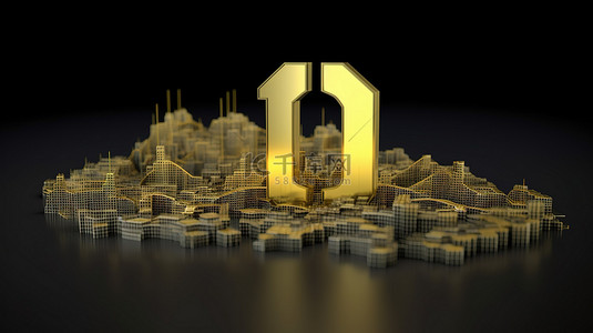 可视化瑞典区块链 3d 渲染图像上 10 种加密货币的兴起