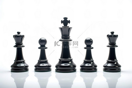 国际象棋比赛中的几个黑色棋子
