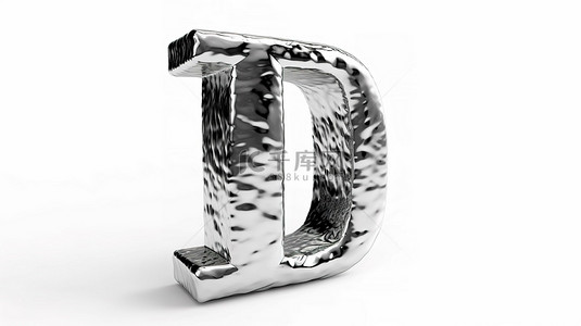 铝箔背景图片_有光泽的金属字体折痕铝箔 3d 渲染字母 j 小写在白色背景