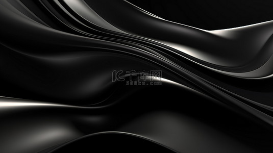 黑色金字背景图片_具有 3D 渲染的黑色抽象背景