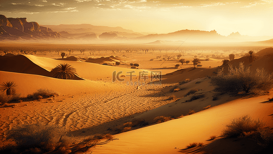 沙漠沙丘植物高山背景
