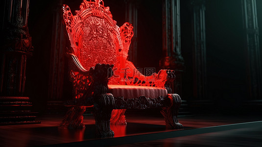 哥特式的背景图片_庄严的红色王座雄伟的 3d 渲染