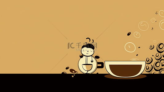 咖啡可爱卡通插画背景