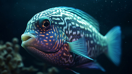 小鱼海底背景图片_海底花斑鱼生物
