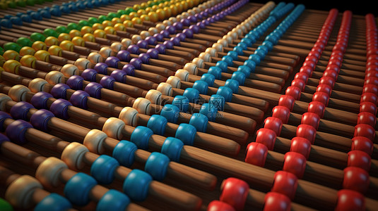 学习背景图片_由 3d 木制玩具制成的彩色算盘套装系列