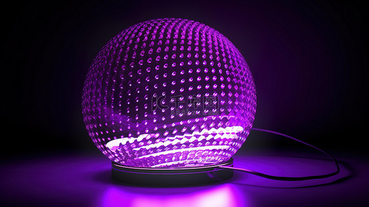 醒目的紫色 led 灯的 3d 渲染视觉效果