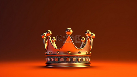 获胜冠军国王的皇家加密皇冠 3D 渲染