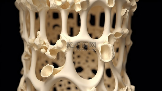 多孔骨 3d 渲染牛奶对强健骨骼的重要性
