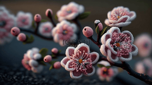 花卉樱花编织背景