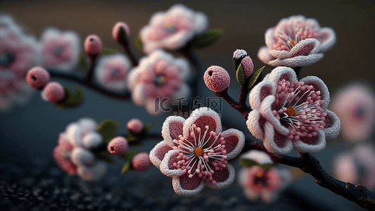 粉色的樱花树背景图片_花卉樱花编织背景