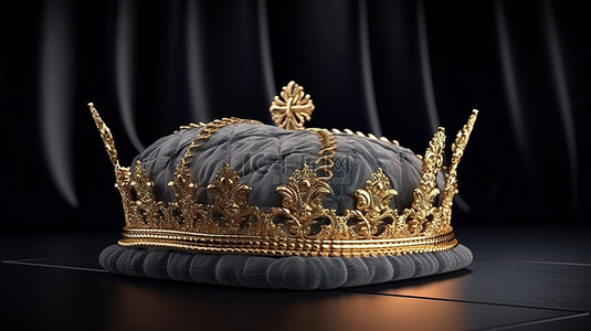 闪亮的 3D 渲染，为 VIP 提供雄伟的金色王冠