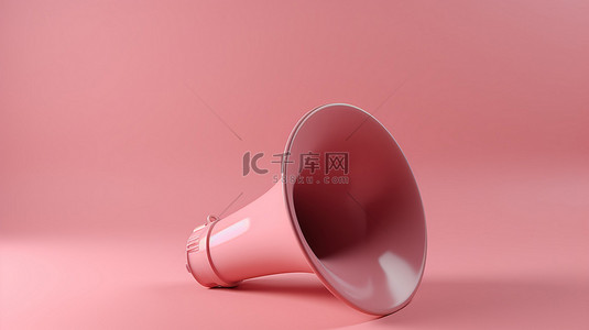 语音设置背景图片_扩音器以 3d 形式呈现，并设置在充满活力的粉红色背景下