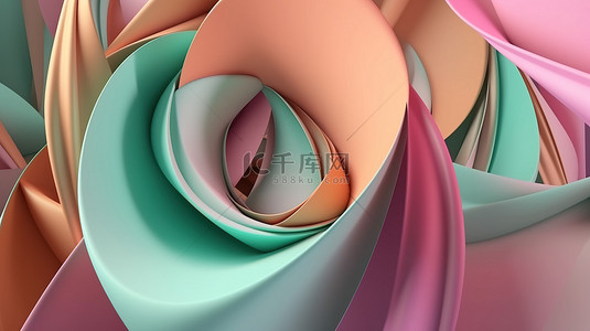 柔和的色彩抽象横幅为您的设计背景提供 3D 插图