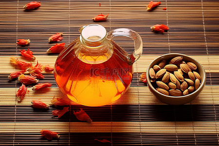 栀子花茶背景图片_智利橄榄油和杏仁对健康的好处